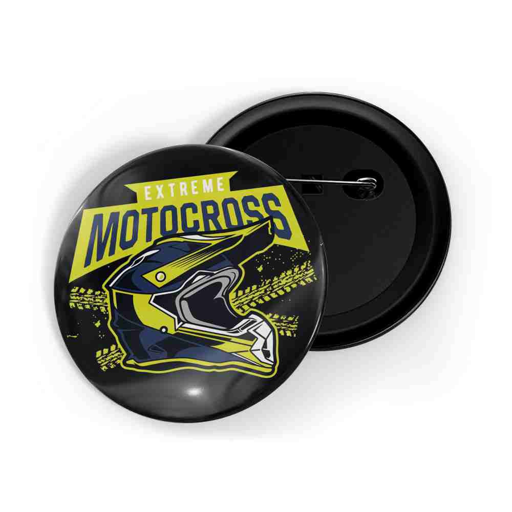 dhcrafts Round Pin Badges Black Bike Glossy Finish Design Pack of 1 (58mm)